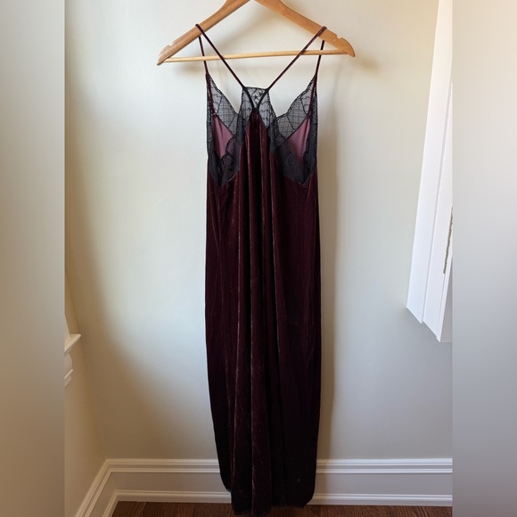 ZADIG & VOLTAIRE Risty Velvet Slip Dress Lace Silk Whimsigoth Fairy Grunge XS - Picture 2 of 7